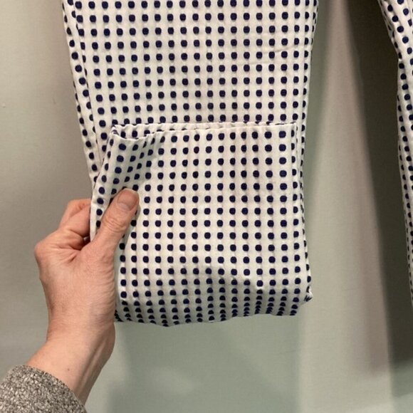 BANANA Republic Blue Polka Dot Pants  sz - Picture 13 of 16
